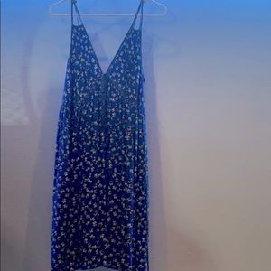 Blue floral midi dress